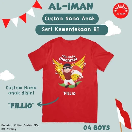 Kaos Anak Al-Iman Seri Cinta Indonesia - BOYS04