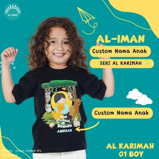 Kaos Anak Al-Iman Seri Al Karimah - Hitam - BOY01