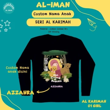 Kaos Anak Al-Iman Seri Al Karimah - Hitam - GIRL01