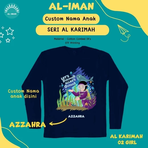Kaos Anak Al-Iman Seri Al Karimah - Biru Dongker - GIRL02
