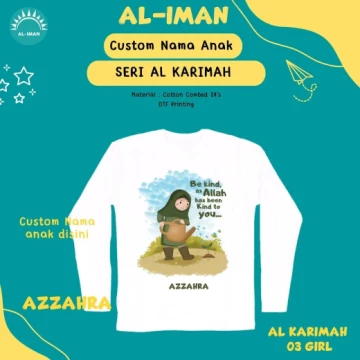 Kaos Anak Al-Iman Seri Al Karimah - Putih - GIRL03
