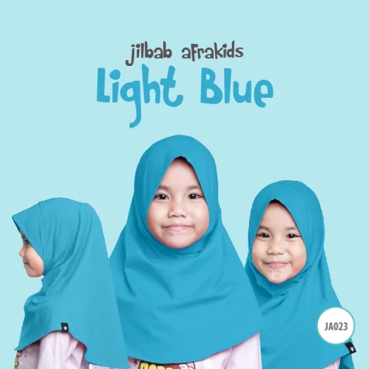 Jilbab Anak Afrakids - Light Blue
