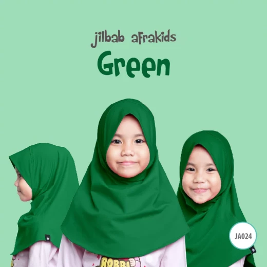 Jilbab Anak Afrakids - Green
