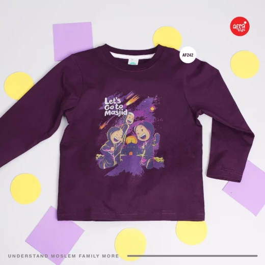 Kaos Anak Afrakids Let's Go To Masjid Lengan Panjang - AF242
