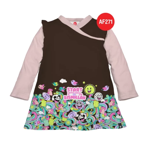 Kaos Tunik Anak Afrakids Start Day with Bismillah - AF271